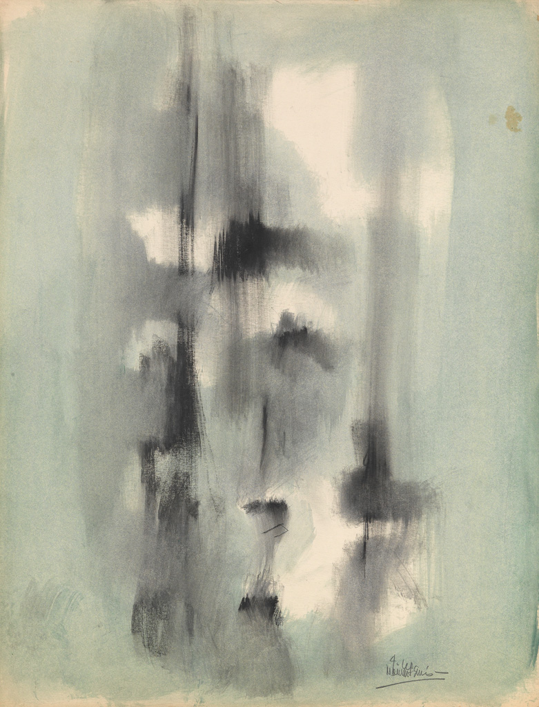 NORMAN LEWIS (1909 - 1979) Untitled (Vertical Organic Abstraction).